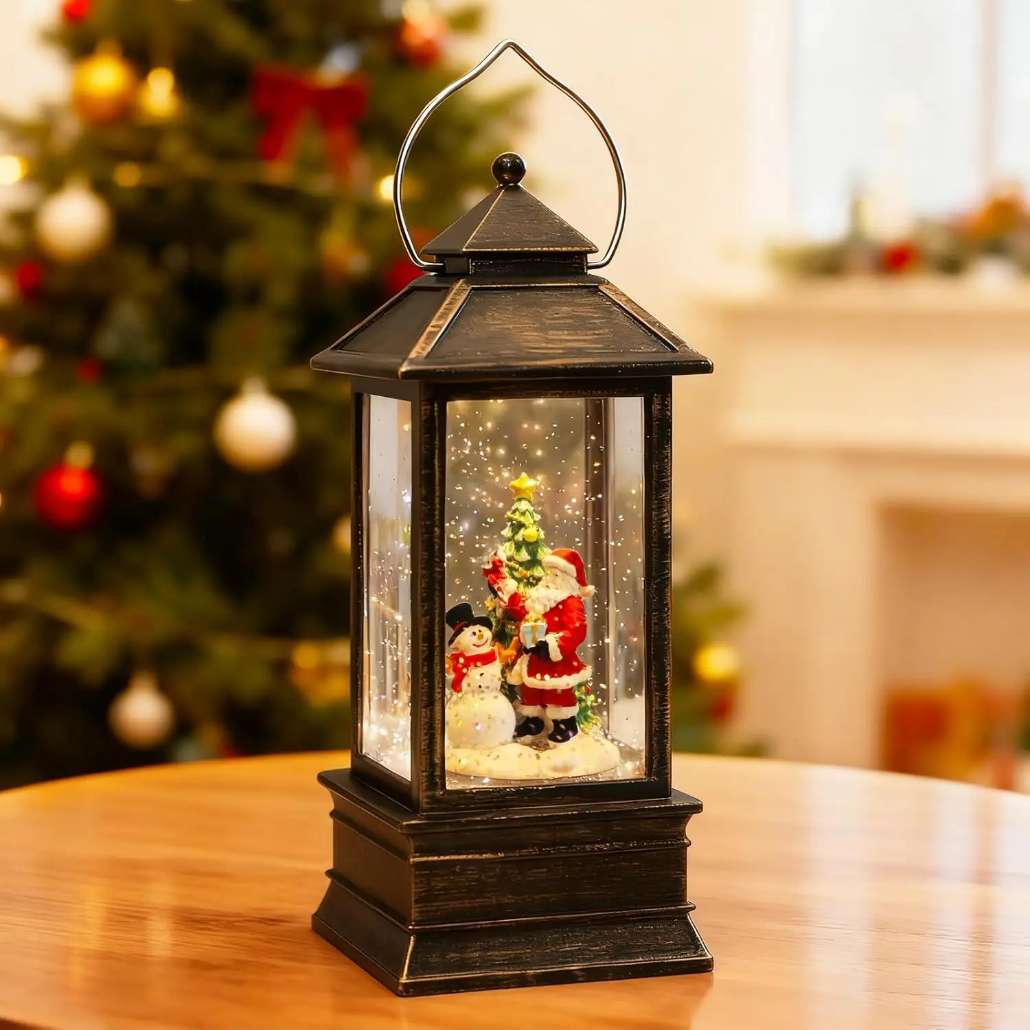 Snow Globe Musical - Christmas Snow Globe Lantern with Light