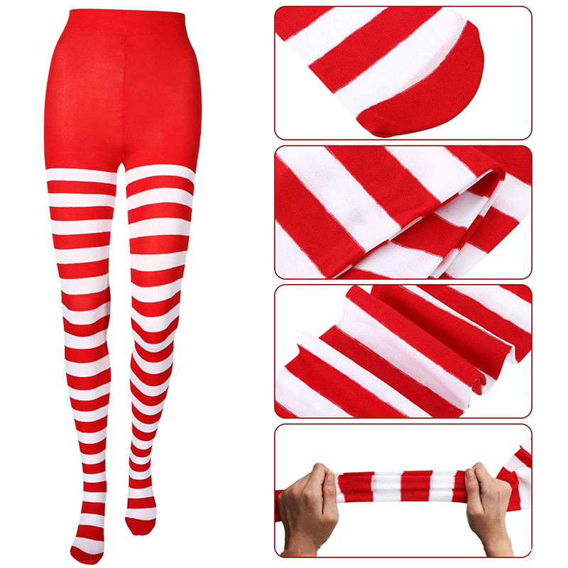 Women Christmas Striped Tights – Christmas Stocking Hanging recenzja i cena