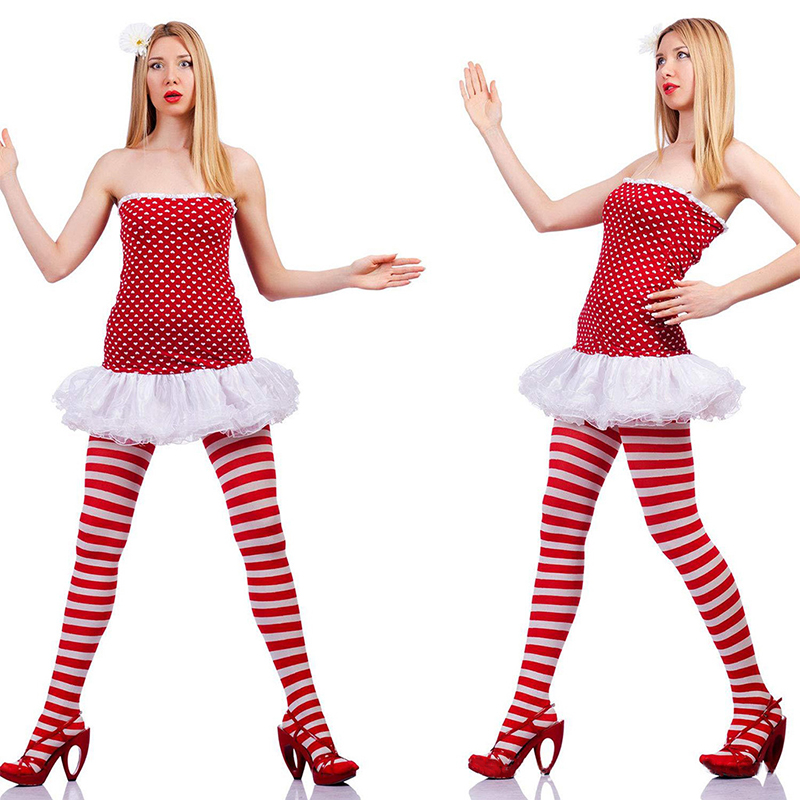 Women Christmas Striped Tights – Christmas Stocking Hanging recenzja i cena
