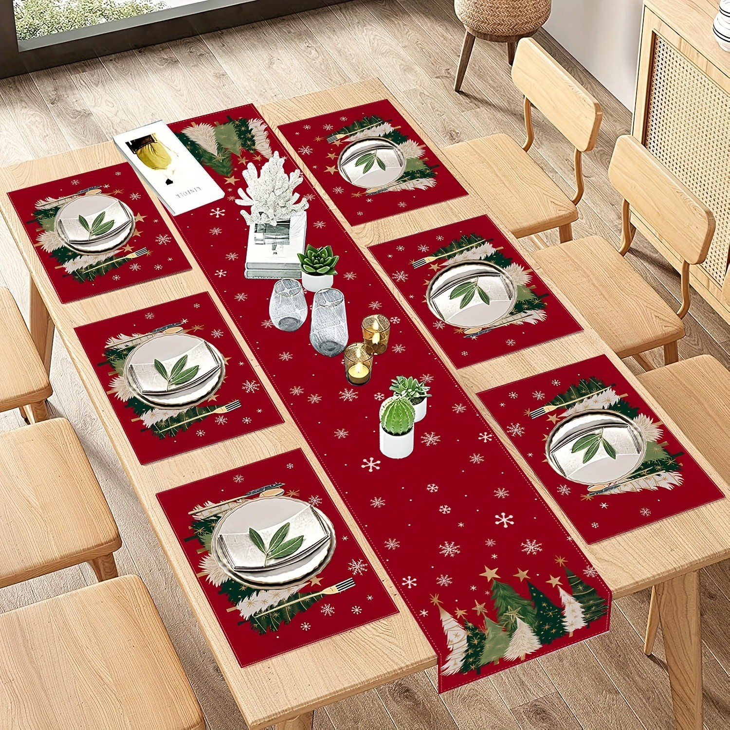 7-Piece Christmas Placemat and – Christmas Table Runner recenzja i cena