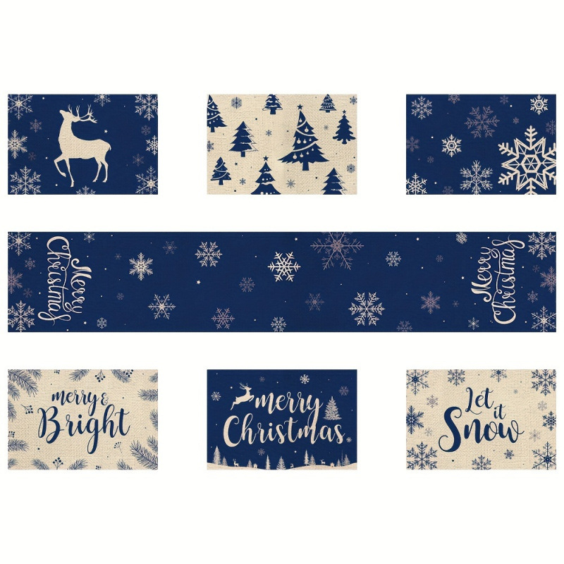 7-Piece Christmas Placemat and – Christmas Table Runner recenzja i cena