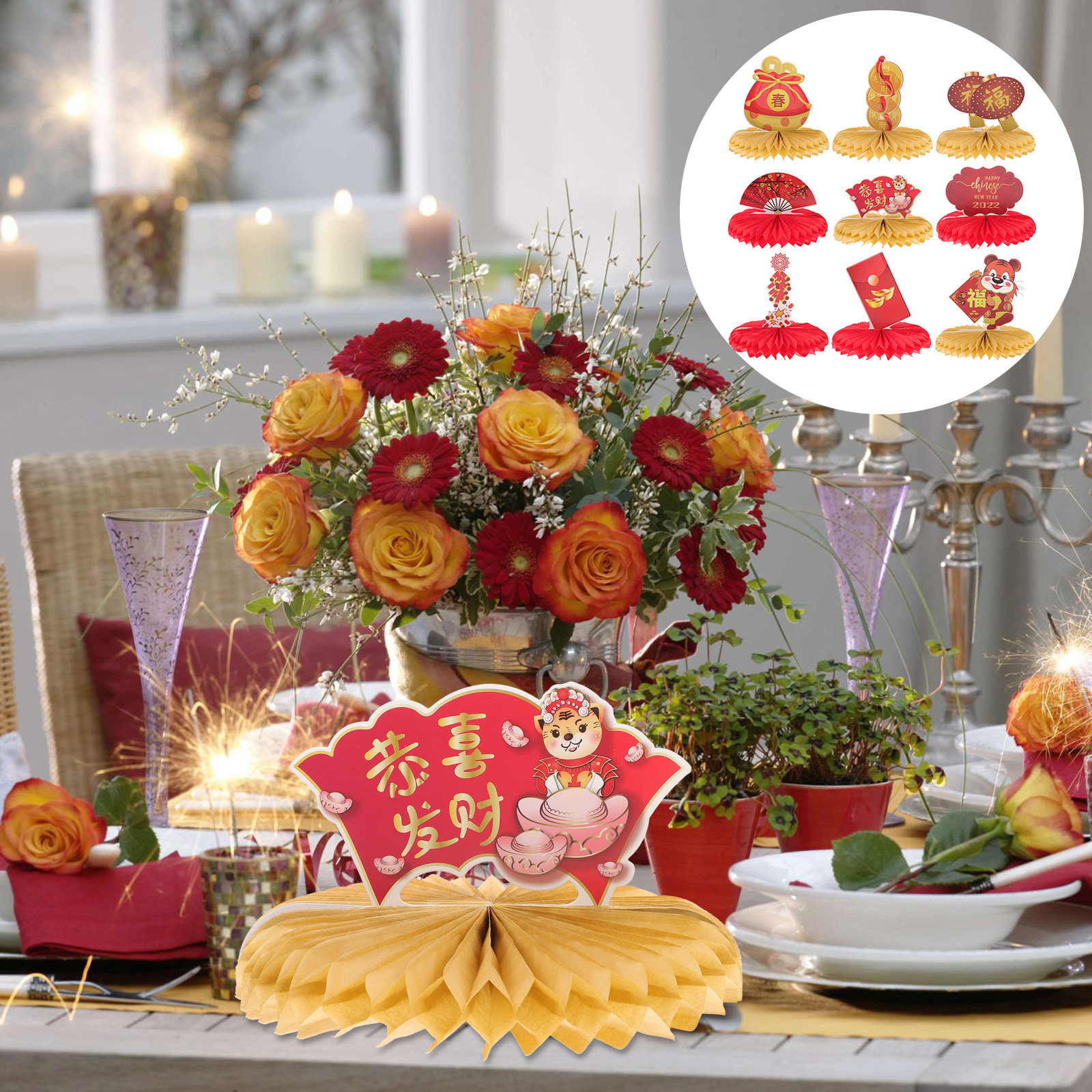 9Pcs Party Honeycomb Ornament  – Ornament Ball Set recenzja i cena