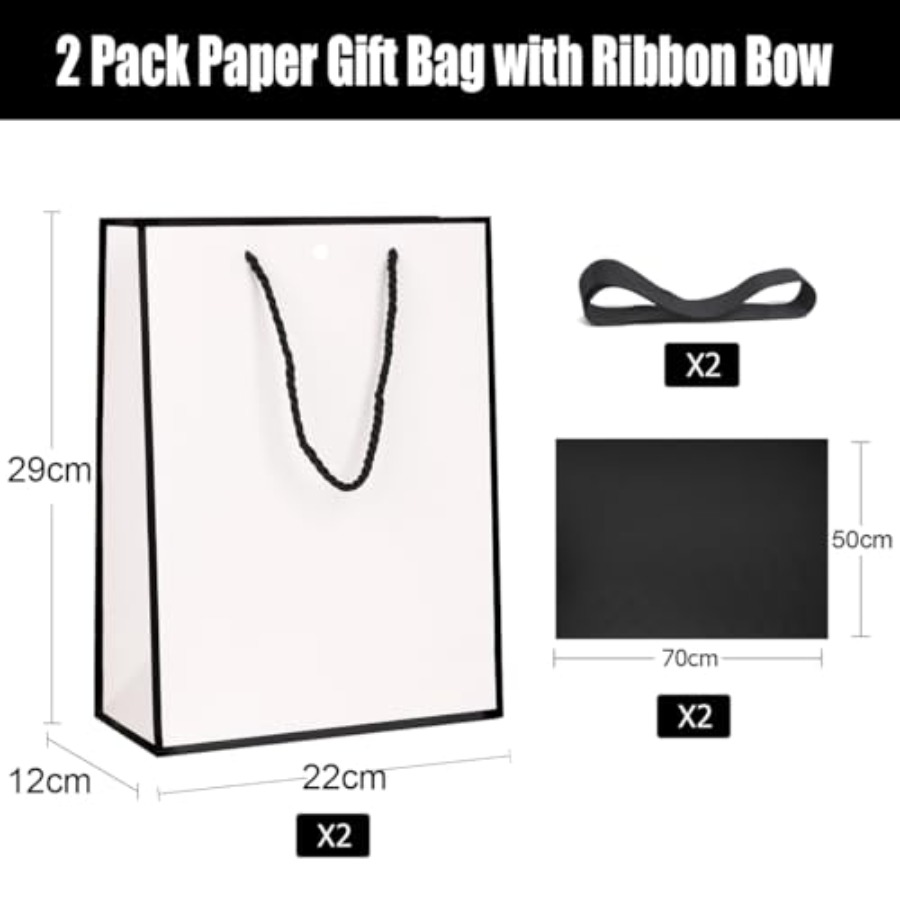 Gift Bags for Presents, 2 Pack – Ribbon Bow Gift recenzja i cena
