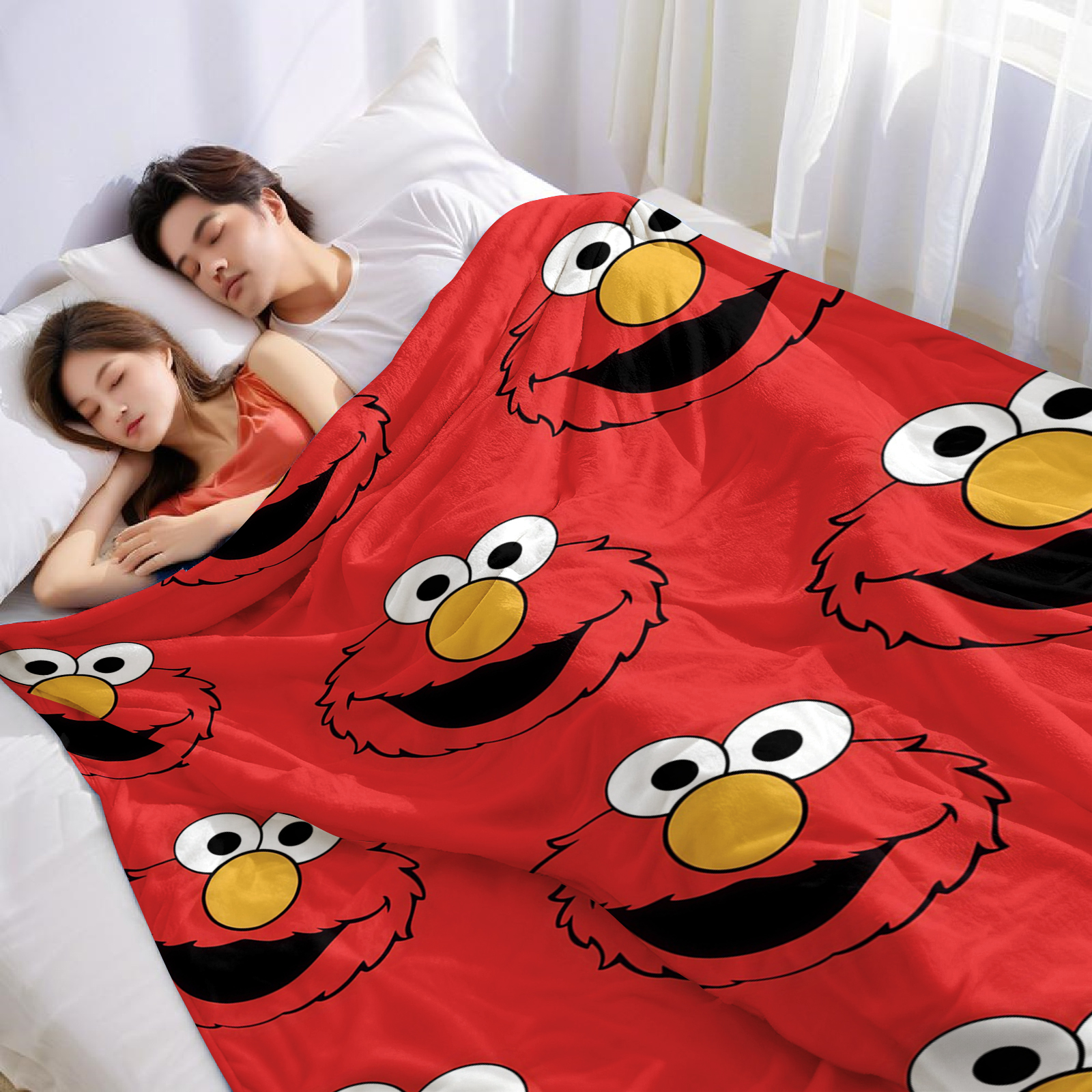 Elmo Face Cartoon Anime Print  – Christmas Throw Blanket recenzja i cena
