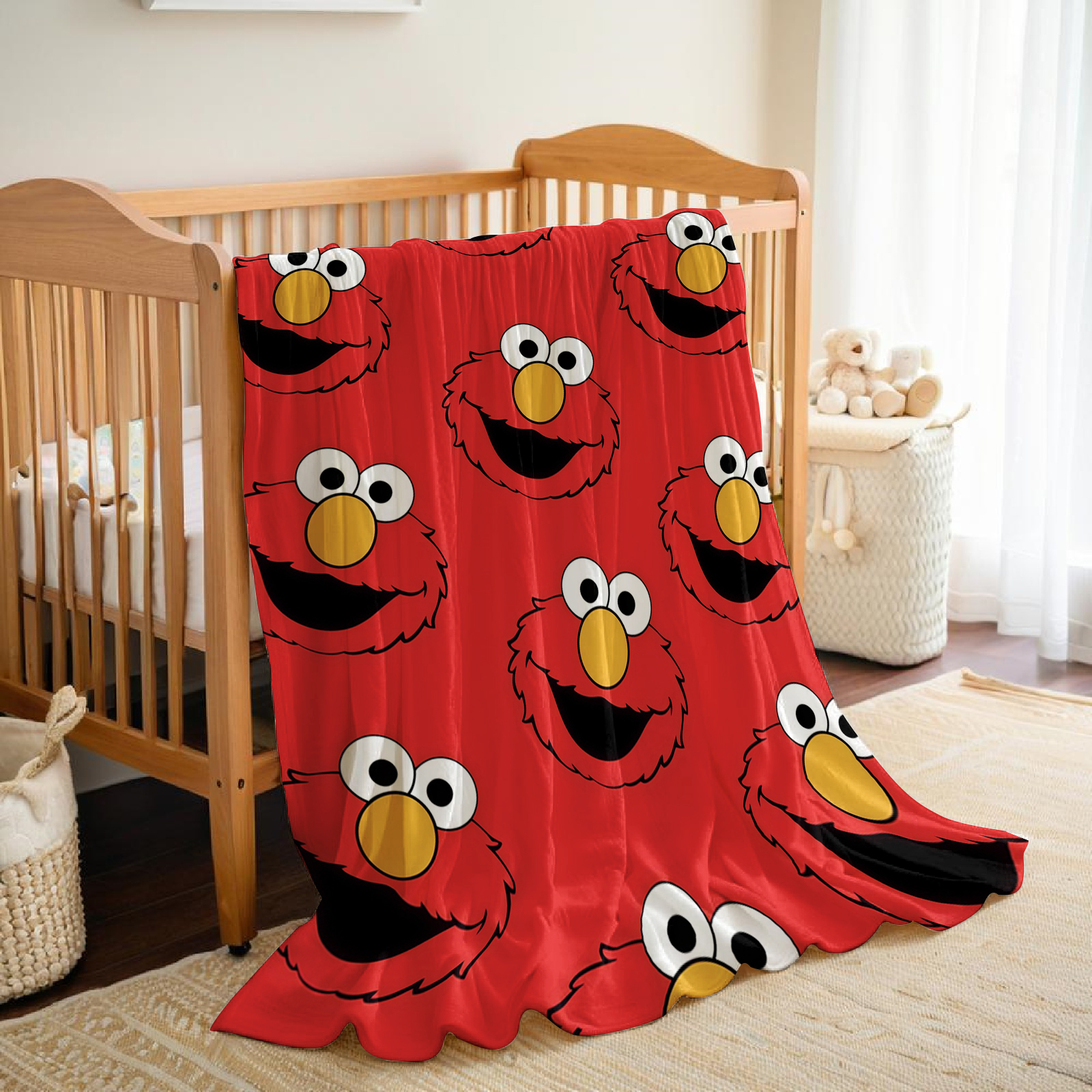 Elmo Face Cartoon Anime Print  – Christmas Throw Blanket recenzja i cena