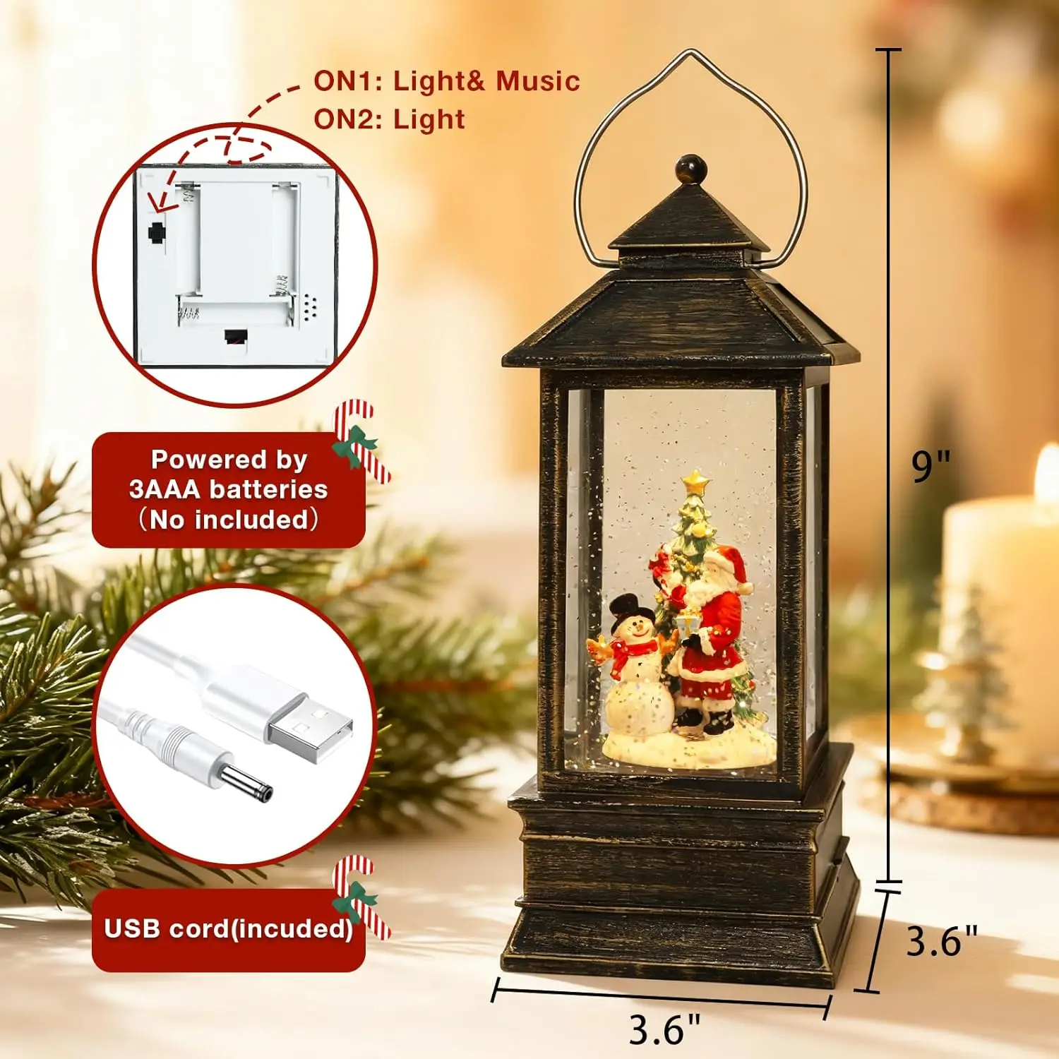 Christmas Snow Globe Lantern w – Snow Globe Musical recenzja i cena