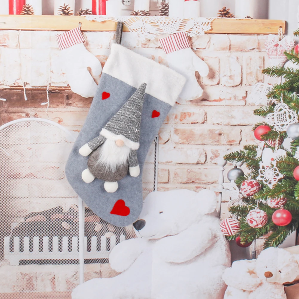 Christmas Plush Santa Claus Fa – Christmas Stocking Hanging recenzja i cena