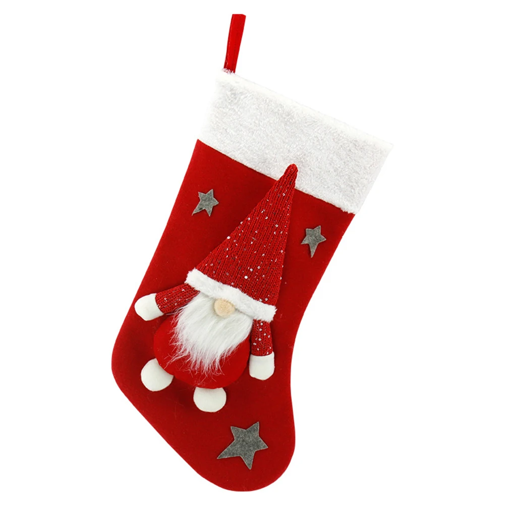 Christmas Plush Santa Claus Fa – Christmas Stocking Hanging recenzja i cena