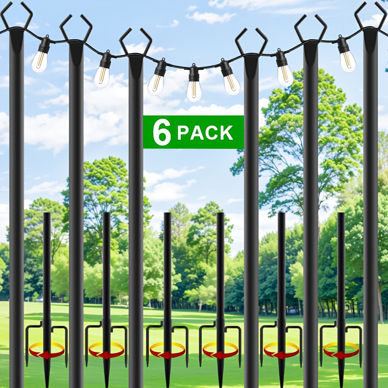 6pcs Metal Light Poles, 8.9ft  – Christmas Lights Outdoor recenzja i cena