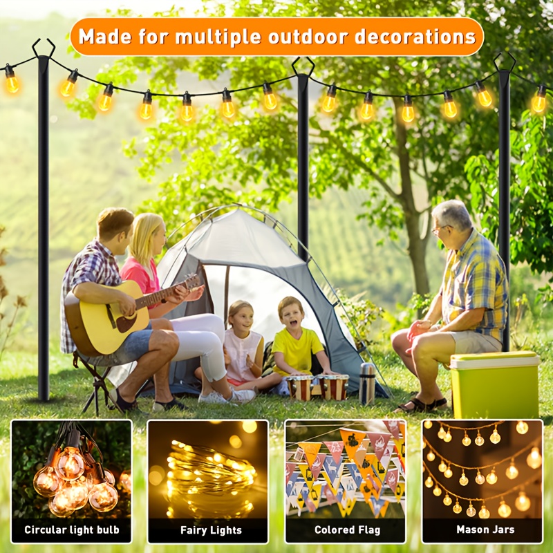 6pcs Metal Light Poles, 8.9ft  – Christmas Lights Outdoor recenzja i cena