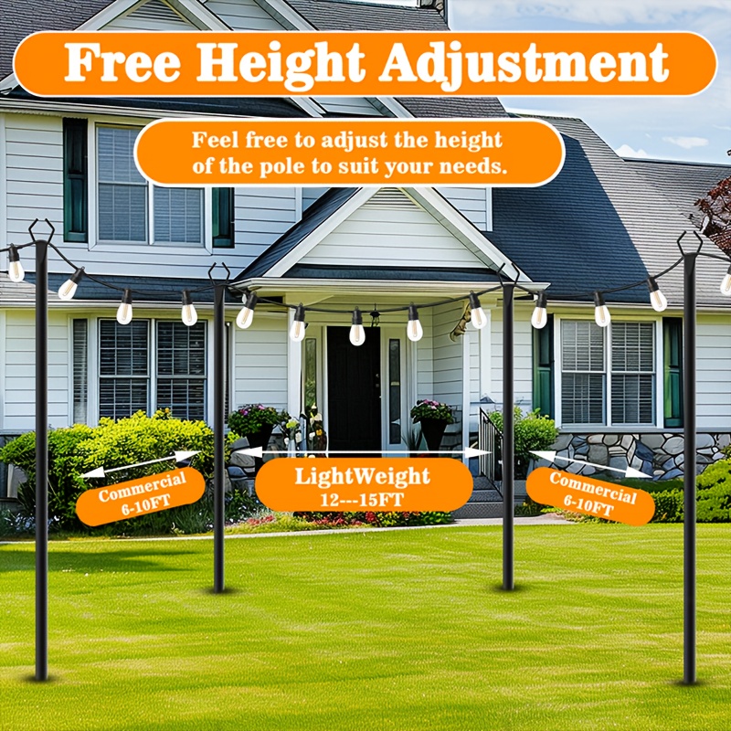 6pcs Metal Light Poles, 8.9ft  – Christmas Lights Outdoor recenzja i cena