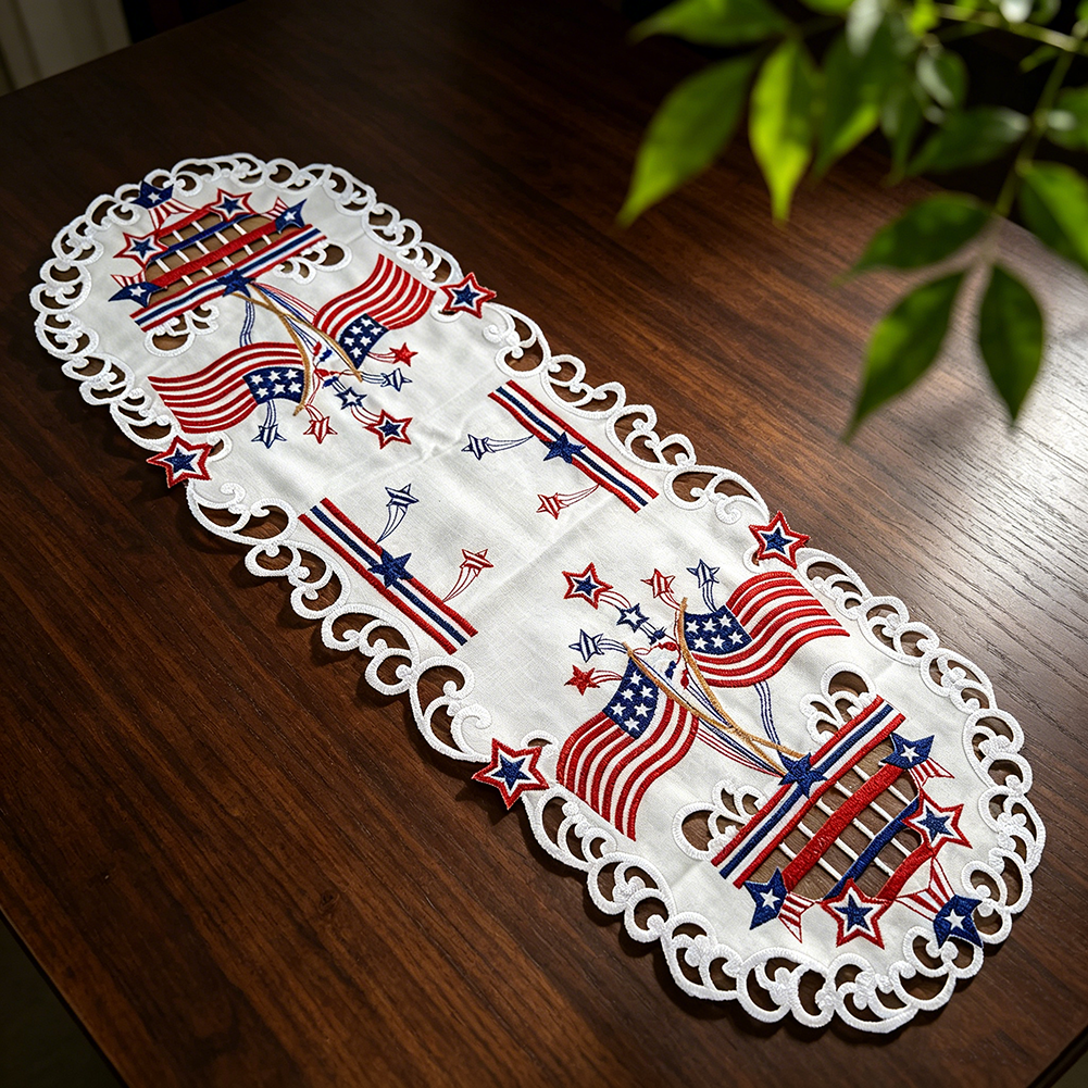 USA Independence Day Flag Embr – Christmas Table Runner recenzja i cena