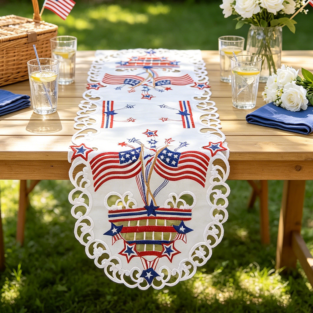 USA Independence Day Flag Embr – Christmas Table Runner recenzja i cena