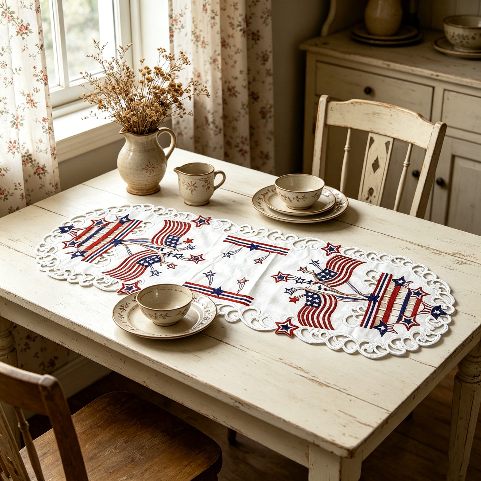 USA Independence Day Flag Embr – Christmas Table Runner recenzja i cena