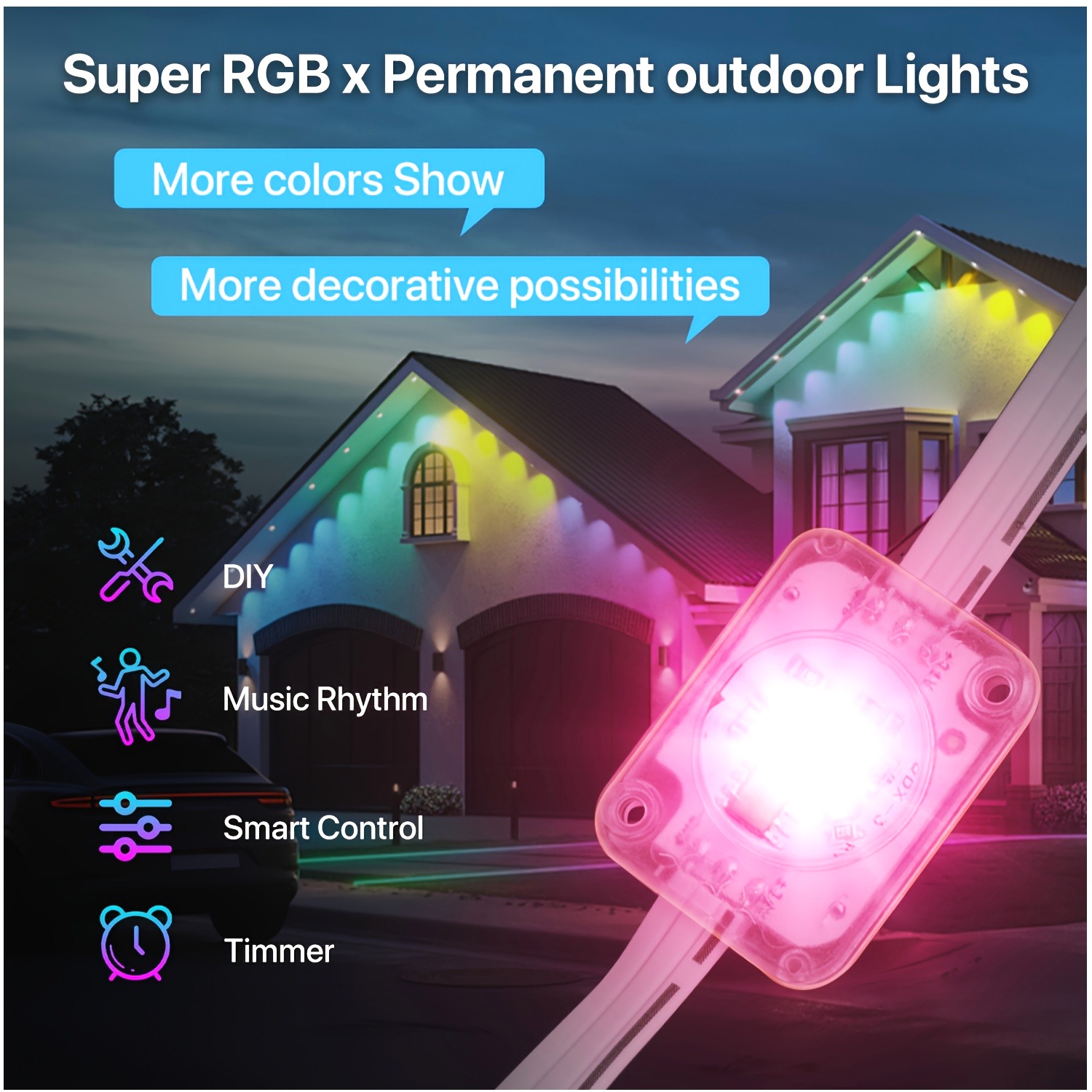 RGB+IC Smart Outdoor Eaves Lig – Christmas Lights Outdoor recenzja i cena