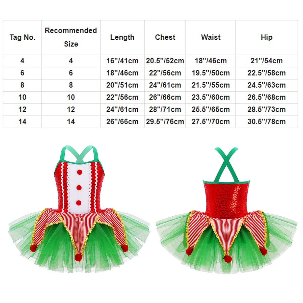 Kids Girls Sleeveless Sequins  – Elf Costume Christmas recenzja i cena