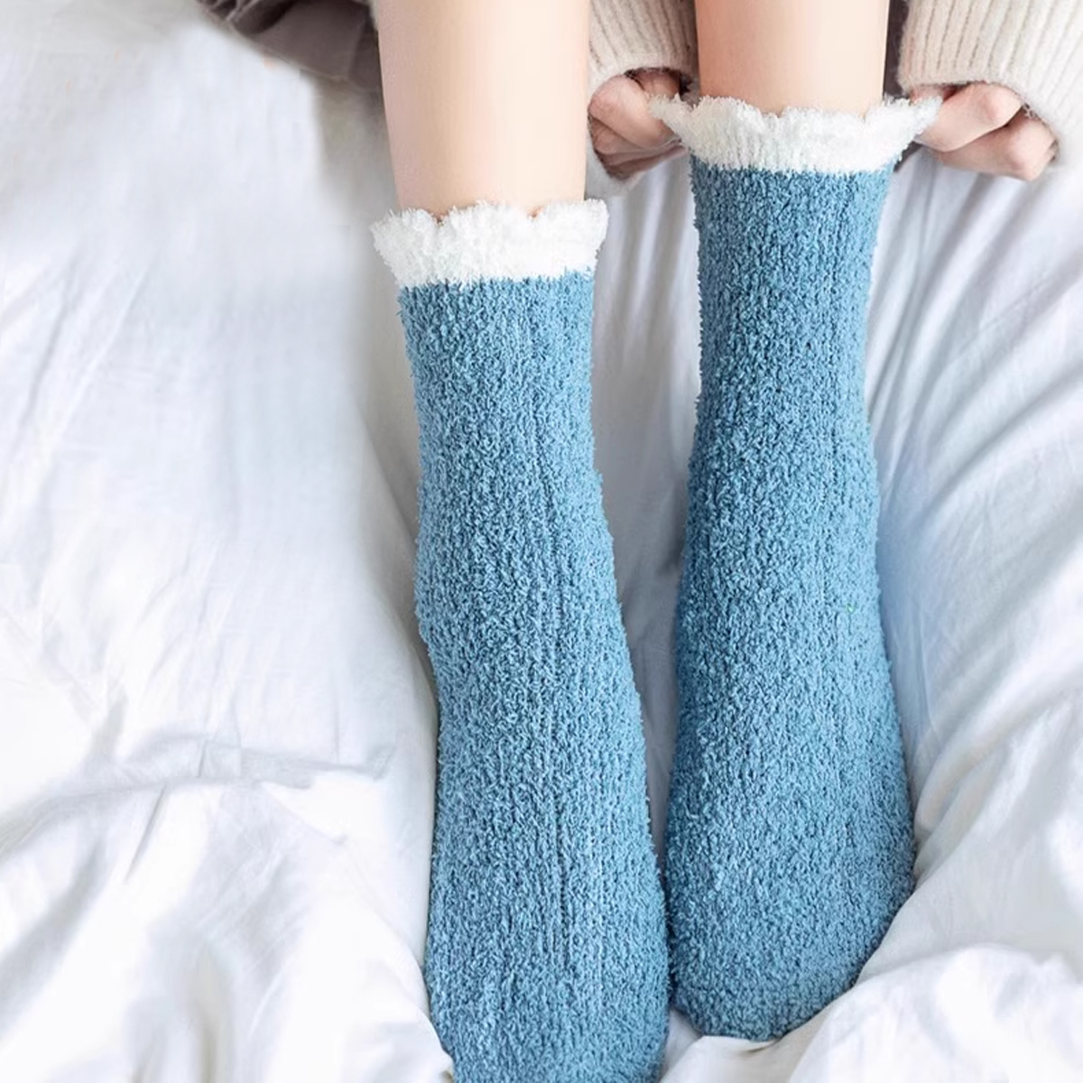 6/12 Pairs of Fuzzy Socks Soft – Christmas Stocking Hanging recenzja i cena