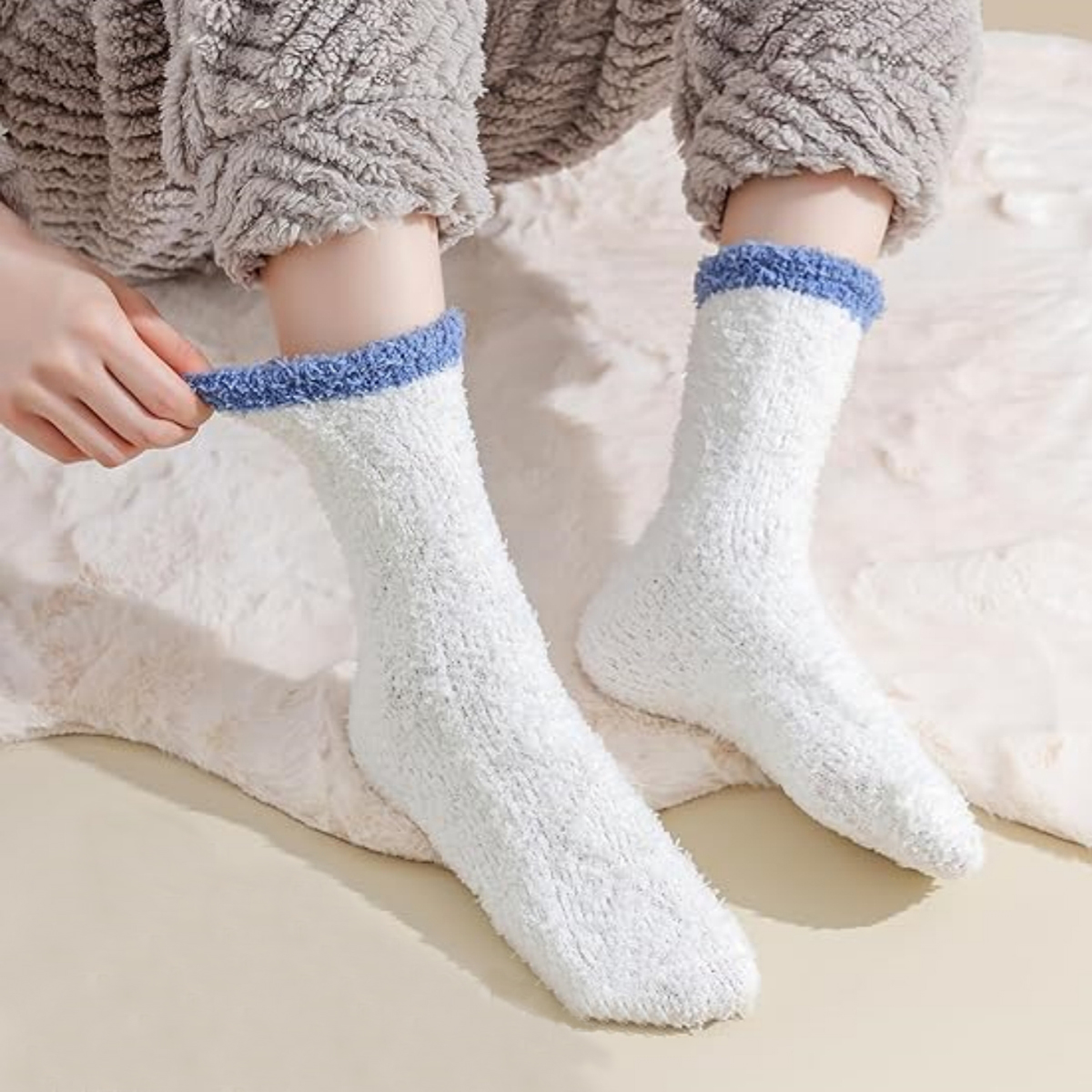 6/12 Pairs of Fuzzy Socks Soft – Christmas Stocking Hanging recenzja i cena