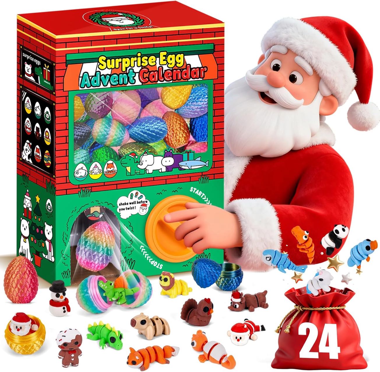 24pcs 3D Printed Surprise Egg  – Advent Calendar Gift recenzja i cena