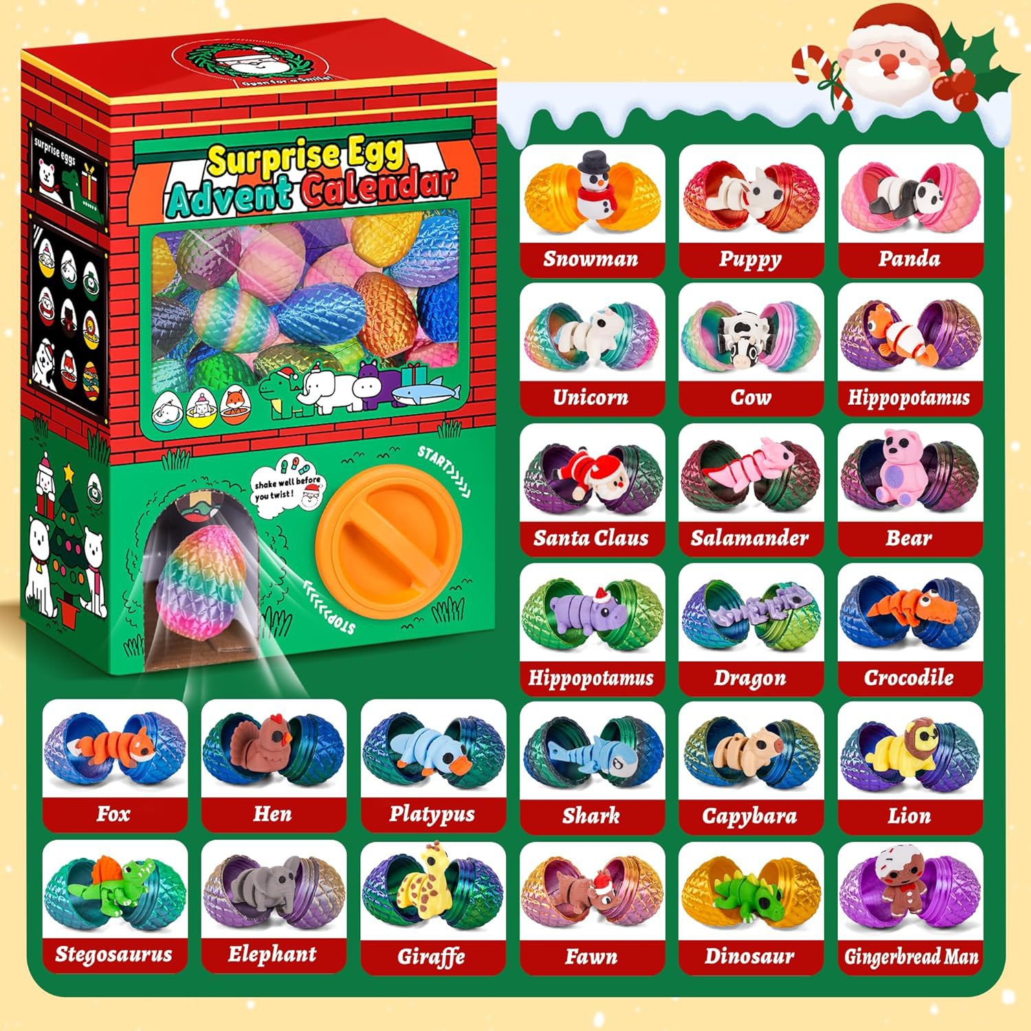 24pcs 3D Printed Surprise Egg  – Advent Calendar Gift recenzja i cena